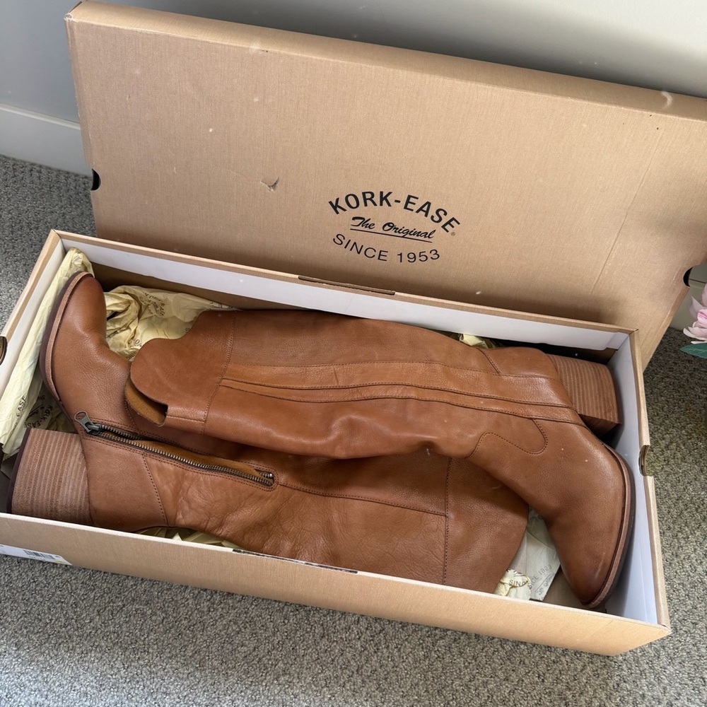 Kork-Ease Tan Leather Heeled Boots